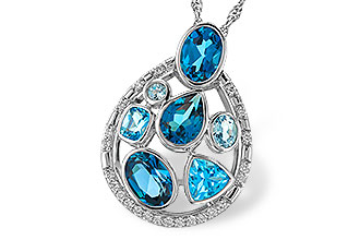 M302-24044: NECKLACE 3.23 TW BLUE TOPAZ 3.38 TGW
